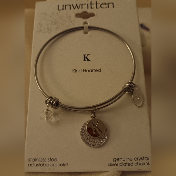 Unwritten Jewelry - Unwritten K Kind Hearted Charm Bangle Bracelet NWT